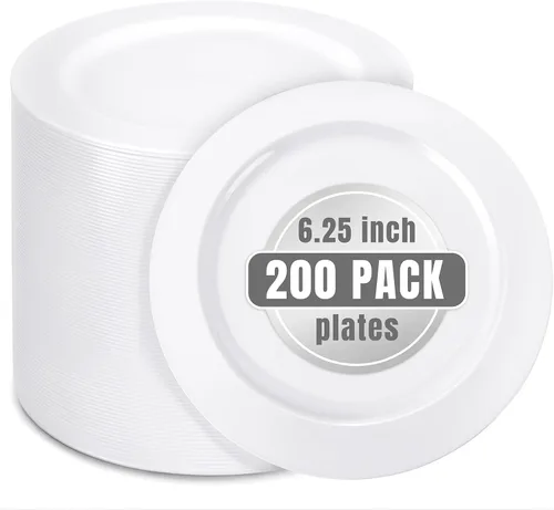 Miniatura 8 de bUCLA 30 platos de plástico transparente desechables, platos de plástico transparente resistentes de 10.25 pulgadas para fiestas y bodas