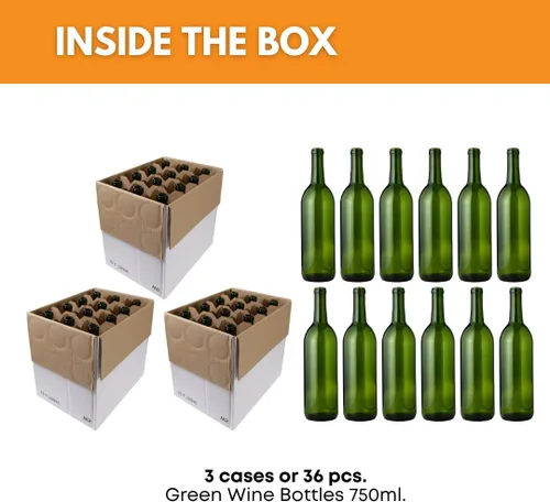 Miniatura 2 de Home Brew Ohio Juego de botellas de 6 galones: Verde Claret/Burdeos (36 botellas)