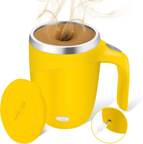 Miniatura 18 de Taza autoagitadora, taza de café magnética automática recargable, taza de café autoagitable, taza giratoria de viaje para oficina en casa