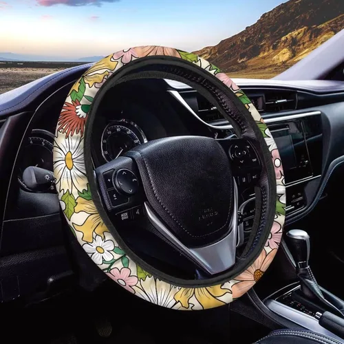 Miniatura 42 de Funda de volante de 15 pulgadas, naranja, para automóvil - Fundas de volante de auto de Batimóvil, accesorios de Halloween, de neopreno, Murciélago