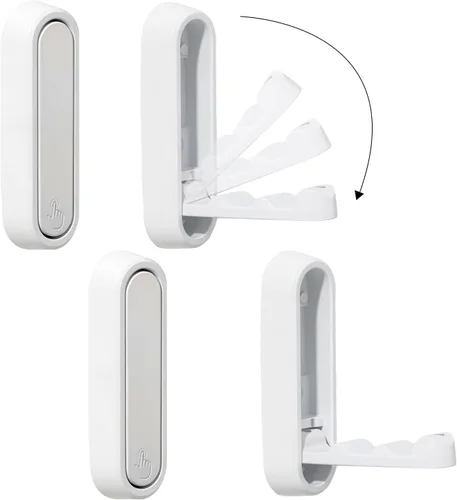 Miniatura 12 de Dntorx Ganchos plegables de pared, 2 piezas ganchos plegables negros para abrigos de alta resistencia, gancho plegable, ganchos para toallas
