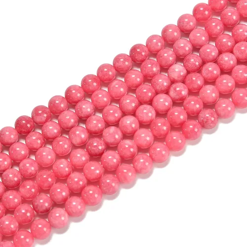 Miniatura 3 de Cuentas sueltas de rodonita teñida de jade de 10mm, redondas y suaves, de gematone natural para joyería y manualidades, 1 cadena de 15 pulgadas Jade