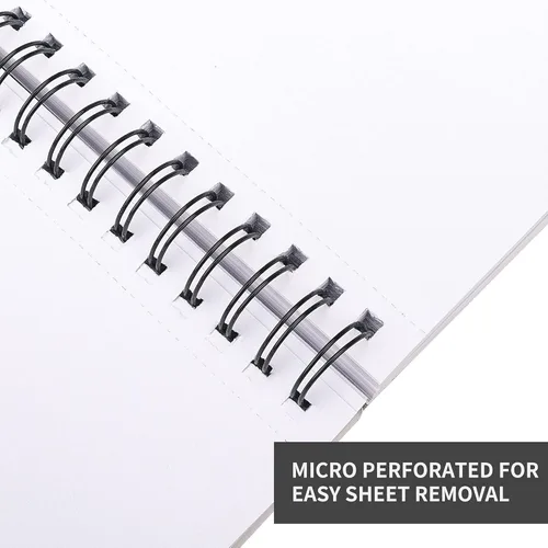 Miniatura 4 de FIXSMITH Cuaderno de bocetos de 5.5"X8.5" 100 hojas (68 lb/100gsm) Cuaderno de bocetos Papel de dibujo libre de ácido Bloc de bocetos de Negro