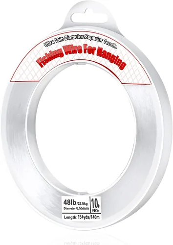 Miniatura 8 de Acejoz - Alambre de pesca transparente, línea de pesca de 656 pies, alambre transparente invisible para colgar, cuerda de nailon fuerte que soporta