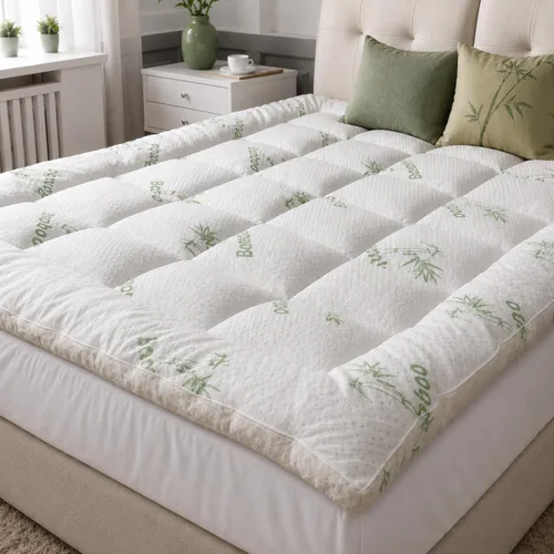 Protector de colchón afelpado extragrueso de 3 pulgadas; protector de bambú de tamaño Twin; protector de cama de plumón alternativo para una