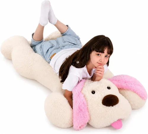 Miniatura 13 de MorisMos Animales de Peluche de Perro Gigante, Perro de Peluche Grande de 31 pulgadas, Almohada Suave de Cachorro Grande de Peluche, Regalos