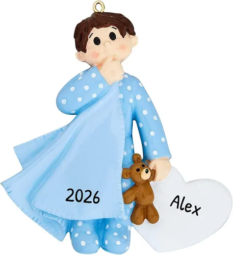 Miniatura 8 de Ornaments by Elves - Adorno de Navidad personalizado para niños en Navidad 2025 - Adorno de pijama afroamericano personalizado para decoración