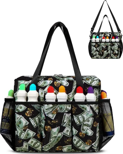 Miniatura 12 de Bolsa de Bingo con Bolsillos para Marcadores Casino Accesorios de Juego de Bingo para Adultos Mayores Negro