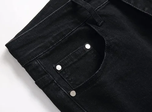 Miniatura 3 de OIIIO Jeans elásticos rasgados de ajuste regular para hombre