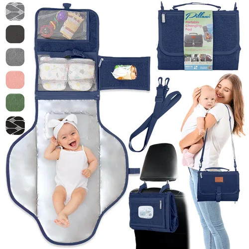 Miniatura 13 de Cambiador portátil para regalos de baby shower y regalos de nueva mamá, cambiador de pañales de viaje para recién nacidos, cambiador de pañales gris