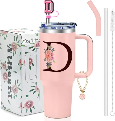 Miniatura 17 de Regalos de cumpleaños para mujeres, vaso con monograma con asa, regalos personalizados para mamá, regalo con monograma para mujer, vasos