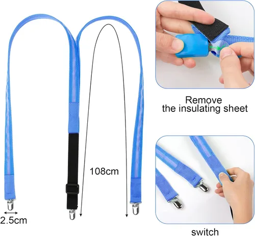 Miniatura 3 de Corbatas iluminadas, corbatines y tirantes LED, suministros de fiesta que brillan en la oscuridad, ajustables para mujeres y hombres