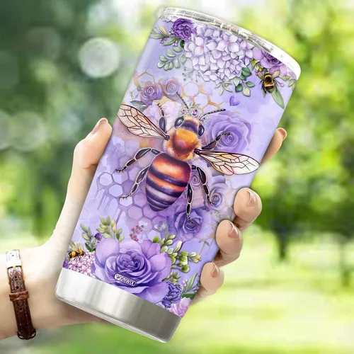 Miniatura 3 de Vaso de abeja personalizado con nombre personalizado de abejas reinas, regalos para mujeres, tazas de agua, botella de agua de 20 onzas, regalo