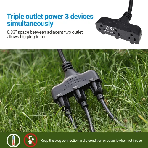 Miniatura 5 de DEWENWILS Temporizador de luz para exteriores resistente a la intemperie con cable de extensión de 2 pies, interruptor temporizador de fotocélula