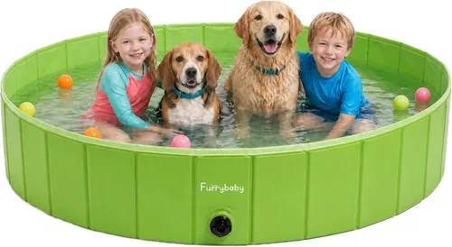 Miniatura 16 de Furrybaby Piscina para perros, piscina infantil plegable de plástico duro para perros grandes, portátil para mascotas, para nadar