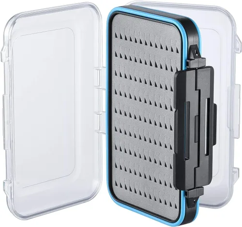 Miniatura 9 de Gonex Cajas de pesca con mosca para cajas de jig de pesca con mosca de dos caras, caja de pesca con mosca impermeable y ligera, tapa transparente