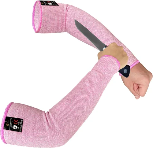 Miniatura 17 de Evridwear - 1 par de mangas resistentes a cortes para protección de brazos en el trabajo, EN388 Nivel 5, contra punciones, con o sin orificio