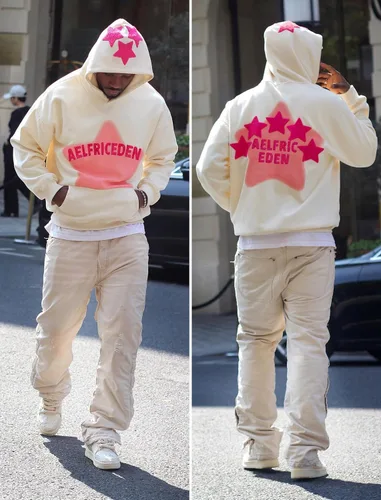 Miniatura 4 de Aelfric Eden - Sudaderas con capucha para mujer, con estampado de estrellas rosadas, unisex, de gran tamaño, manga larga, con bolsillo