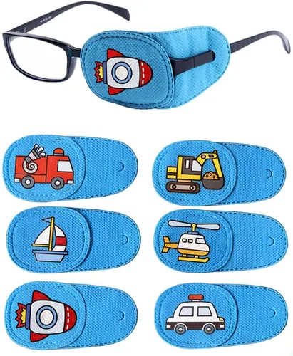 Parches para ojos para niños, 6 piezas de parche para ojos izquierdo para niños, parche reutilizable para ojos perezosos, tratamiento de ambliopía,