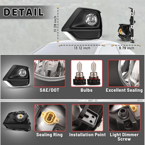 Miniatura 3 de Conjunto de luces antiniebla para Chevy Trax Chevrolet Driver Passenger 2017, 2018, 2019, 2020, 2021, 1 par