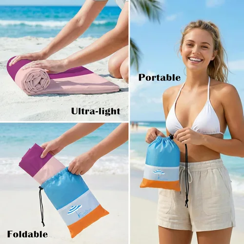 Miniatura 44 de Famstar Beach Blanket Oversized Extra Large 78"X81"/10'X9',Waterproof Sandproof Beach Blanket 2-8 Adults Lightweight Durable for Travel Camping