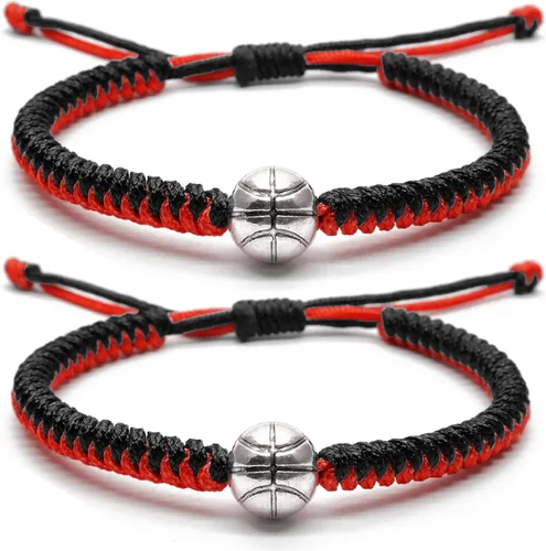 Pulseras de baloncesto MANYC ajustables para niños, niñas y adultos, regalos hechos a mano para jugadores de baloncesto