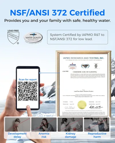 Miniatura 3 de Waterdrop Encimera de filtro de agua de ósmosis inversa M1, sistema de ósmosis inversa de encimera de agua caliente, 7 opciones de temperatura