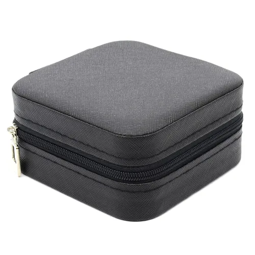 Miniatura 3 de KEINE MARKE Joyero pequeño estuche de joyería portátil de viaje para anillo dije aretes collar organizador de pulseras cajas de almacenamiento negro