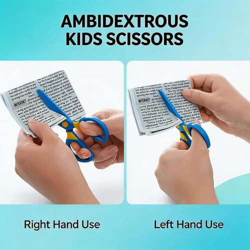 Miniatura 4 de Juego de 3 tijeras de seguridad para niños pequeños, tijeras de entrenamiento preescolar seguras para niños y 60 hojas de papel para manualidades