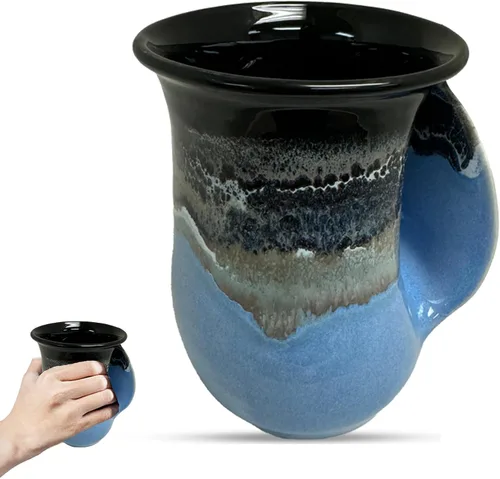 Miniatura 45 de Clay in Motion - Taza calentadora de manos para diestros, diseño Desert Sand