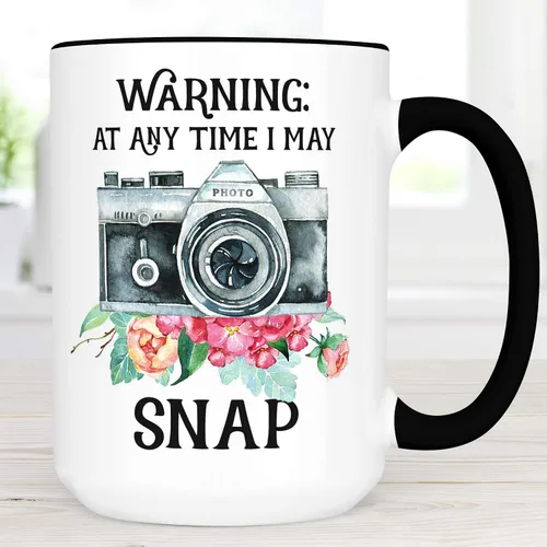 Miniatura 7 de Taza divertida para fotógrafos – Warning I May Snap Camera Gift – Taza de café de fotografía para amantes de la fotografía o aficionados – 11 oz