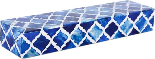 Miniatura 11 de Handicrafts Home Organizador para joyas y caja de almacenamiento, cajas decorativas para mujer y chicas, para envoltura, estampado de cheurón blanco