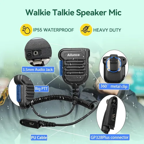 Miniatura 3 de Retevis RT47 IP67 - Radio de 2 vías impermeable IP67, radio bidireccional resistente con micrófono, totalmente a prueba de polvo, resistente al Negro