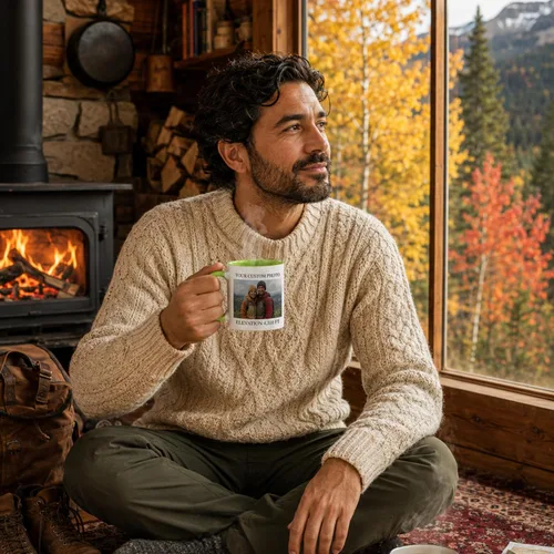 Miniatura 3 de Taza de café personalizada de cerámica de 11 onzas – Añade foto, texto o logotipo Taza de imagen personalizada, impresión a doble cara, apta