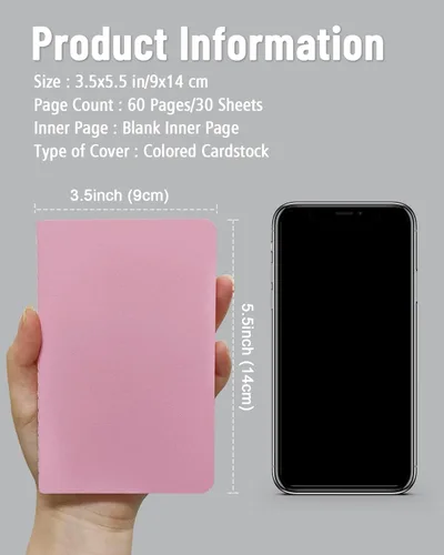 Miniatura 2 de Gwybkq Cuadernos pequeños de bolsillo sin forro, paquete de 12 mini bloc de notas diario, cuaderno de bocetos en blanco para niños, cuadernos lisos