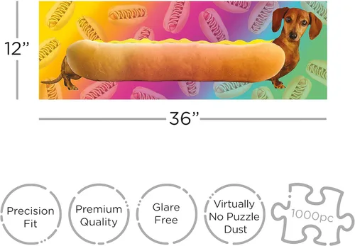 Miniatura 2 de AQUARIUS Weiner - Rompecabezas para perros (rompecabezas delgado de 1000 piezas), sin reflejos, ajuste de precisión, prácticamente sin polvo