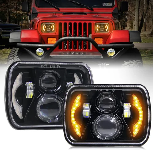 Miniatura 11 de MAYELLO Faros delanteros LED de 5x7 y 7x6, aprobados por DOT, H6054, faros delanteros de haz sellado Hi/Low, compatibles con Jeep Cherokee XJ