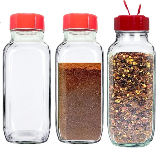 Miniatura 11 de JARMING COLLECTIONS Agitadores de Especias Cuadrados Franceses de Vidrio de 16 oz con Tapas – Recipientes Grandes de Condimentos para Cocina
