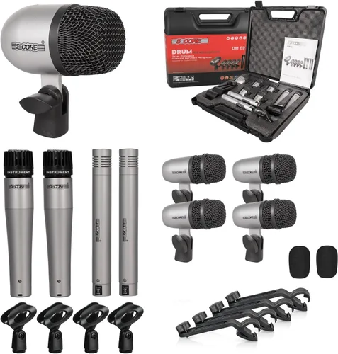 Miniatura 13 de 5 CORE Juego de micrófonos de batería de 9 piezas con 5 micrófonos de percusión dinámicos Kick Bass, Tom/Snare y 4 condensadores Hi Hat & Platillos