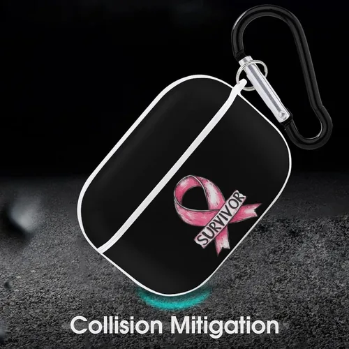 Miniatura 6 de Breast Cancer Survivor Hard Case Compatible with AirPods Pro 2nd / 1st Generation Cover with Keychain white