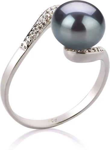 Miniatura 5 de Chantel - Anillo de perlas cultivadas de plata de ley 925 de 9 a 0.394in, color negro