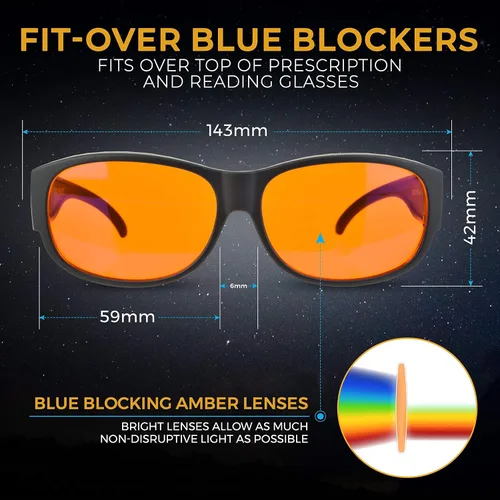 Miniatura 4 de Spectra479 - Se adapta a más del 99.9% de los lentes de bloqueo de luz azul para dormir - Gafas de noche ámbar - Convierte tus lentes graduados