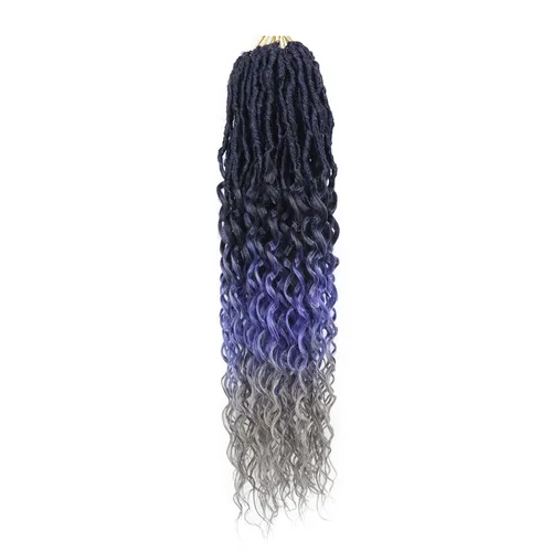Miniatura 26 de Cabello de ganchillo para mujeres negras Goddess Locs de 14 pulgadas 8 paquetes 613 Locs falsos suaves preenganchados trenzas de ganchillo cabello
