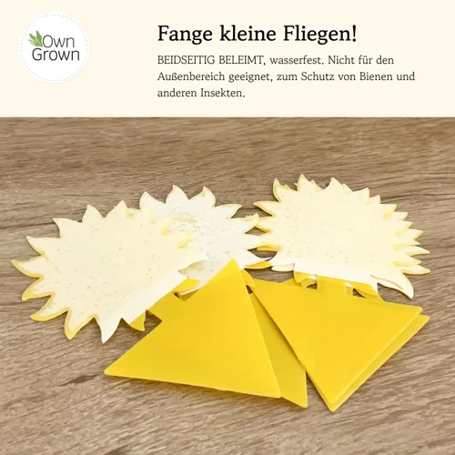 Miniatura 5 de OwnGrown Trampas adhesivas amarillas para moscas de interior – 60 piezas de control eficaz de mosquitos blancos y moscas de la fruta, papel adhesivo