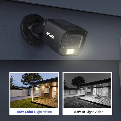 Miniatura 3 de ANNKE Cámara de seguridad 3K para vigilancia doméstica y empresarial, cámara analógica negra con cable con visión nocturna de 100 pies, visión