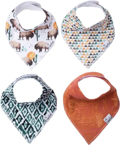Miniatura 19 de Copper Pearl Baby Bibs 4 Pack, Printed Bandana Drool Bibs for Baby Girl & Boy, Soft Cotton Drooling Teething Bibs Claire