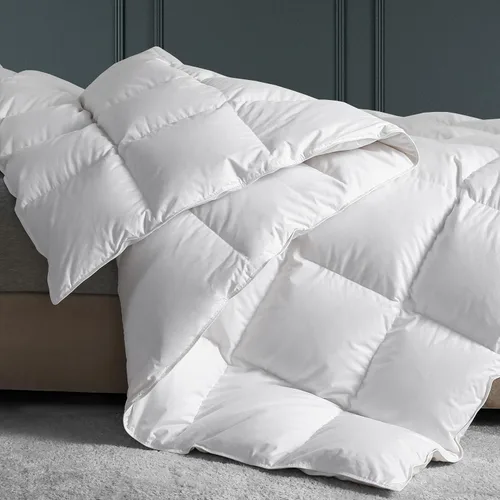 C&W Edredón de plumón tamaño individual/individual XL para todas las estaciones, potencia de relleno 750, relleno de edredón, peso de relleno de 30