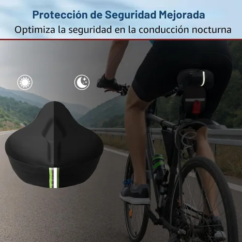 Miniatura 7 de Zacro Cojín de asiento de bicicleta, funda acolchada de gel para asiento de bicicleta para hombres y mujeres, cómodo, asiento de bicicleta Negro