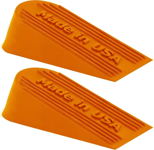 Miniatura 13 de Tope de puerta grande de goma naranja fabricado en Estados Unidos – Cuña de tope de puerta para alfombras, azulejos, suelo de hormigón, topes