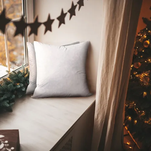 Serta Almohada europea para decoración de Halloween/Navidad, cojín de firmeza media, para Livingroon/dormitorio, paquete de 2 unidades, 26 x 26